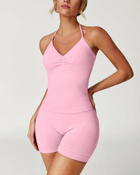 Sculpted Halter Short Set