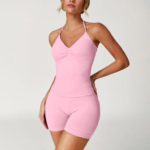 Sculpted Halter Short Set