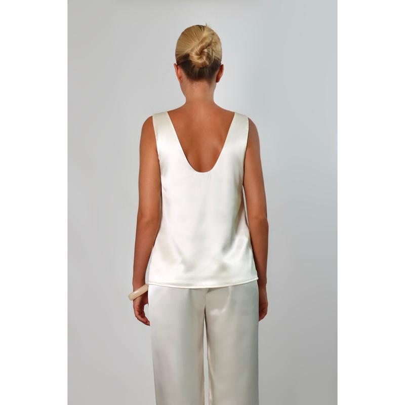 The Satin Ease V-Neck Top