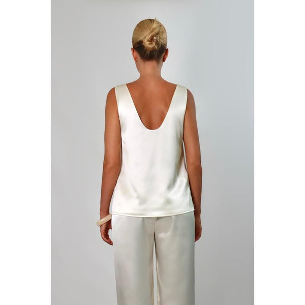 The Satin Ease V-Neck Top