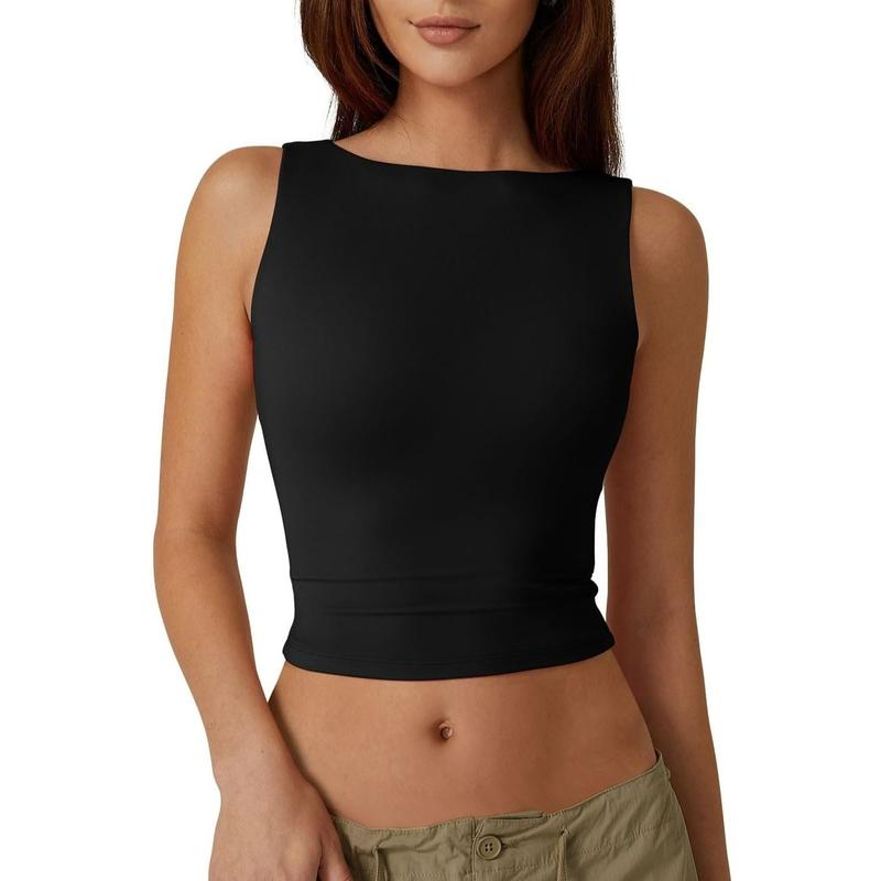 Sleek Open-Back Crop Top