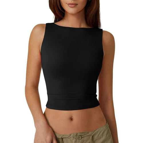 Sleek Open-Back Crop Top