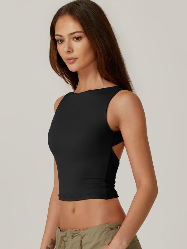 Sleek Open-Back Crop Top