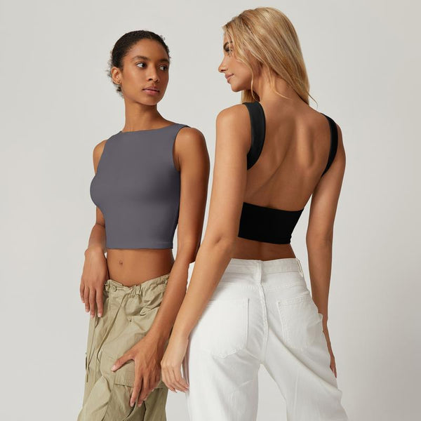 Sleek Open-Back Crop Top