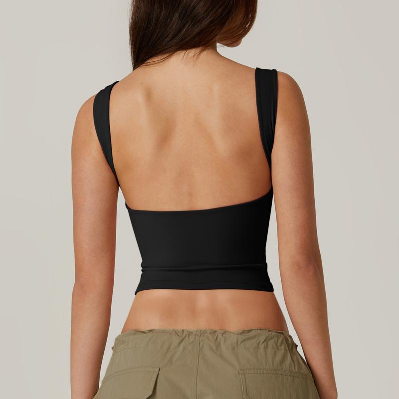 Sleek Open-Back Crop Top