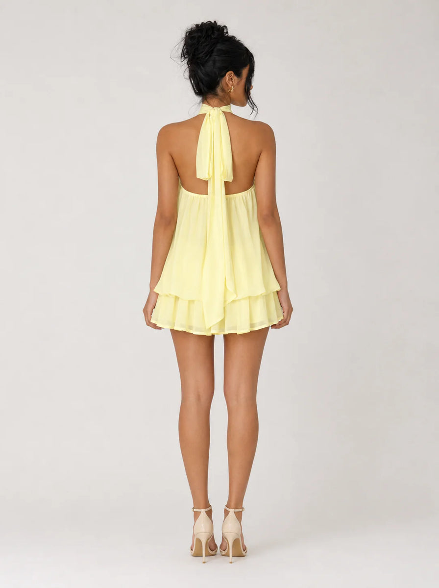 Ethereal Halter Mini Dress