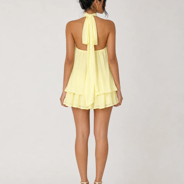 Ethereal Halter Mini Dress