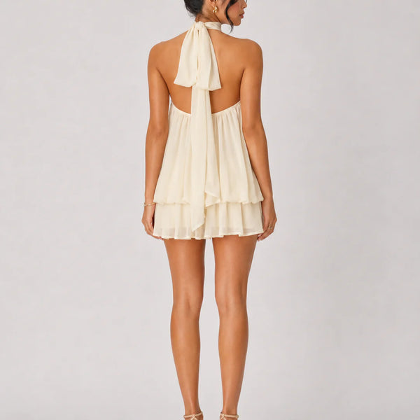 Ethereal Halter Mini Dress