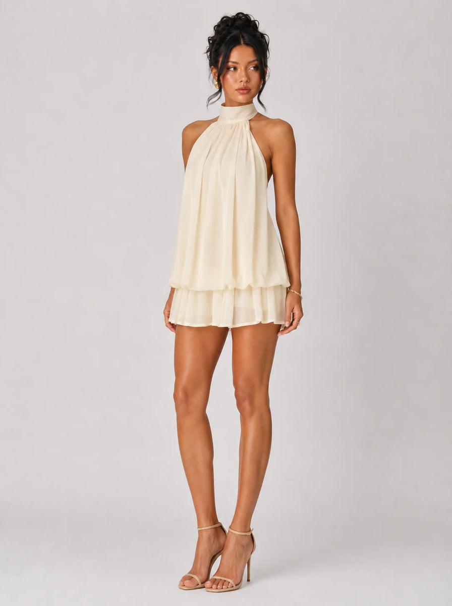 Ethereal Halter Mini Dress