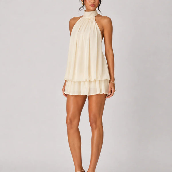 Ethereal Halter Mini Dress