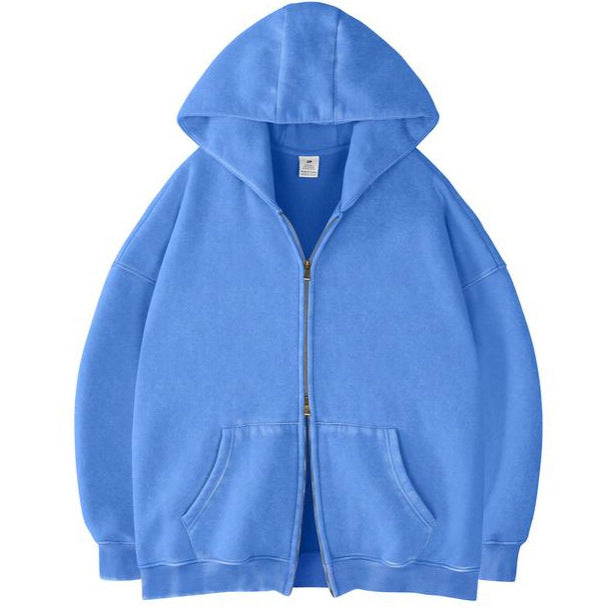 Der Mühelose Oversized Zip Hoodie - BLAU CREME