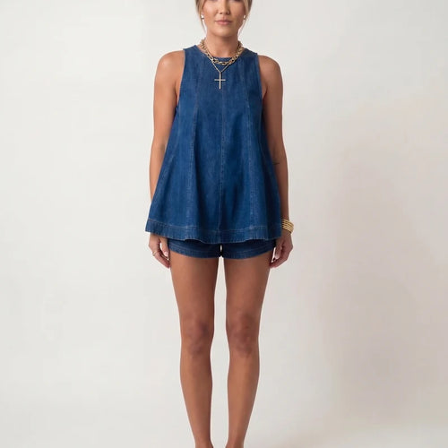 Denim Swing Short Set