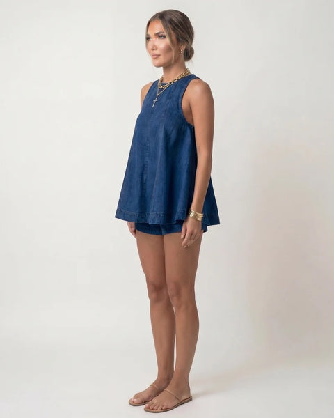Denim Swing Short Set