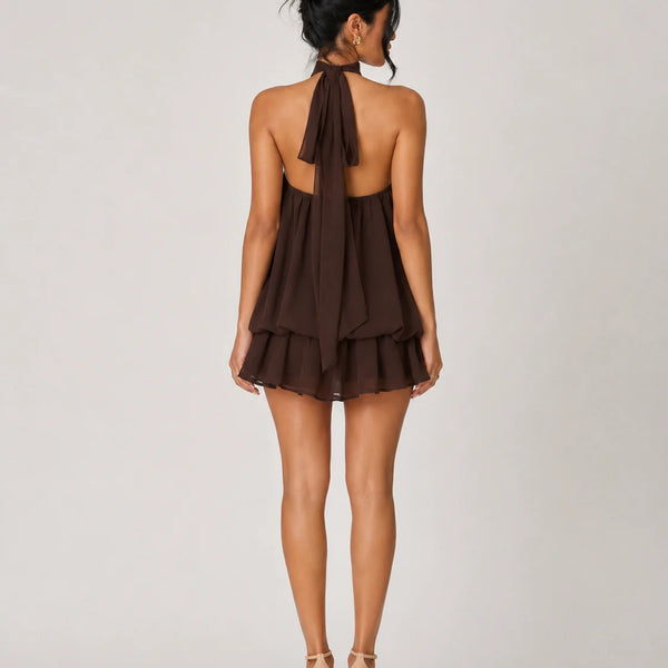 Ethereal Halter Mini Dress