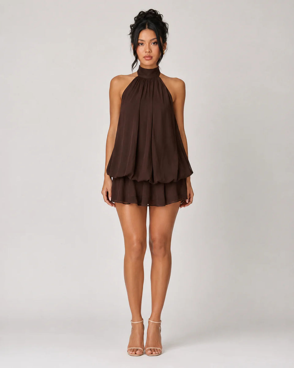 Ethereal Halter Mini Dress