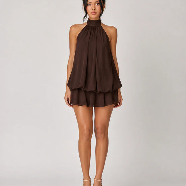 Ethereal Halter Mini Dress