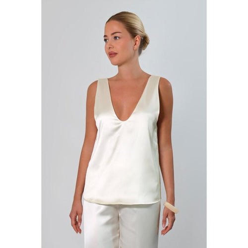 The Satin Ease V-Neck Top