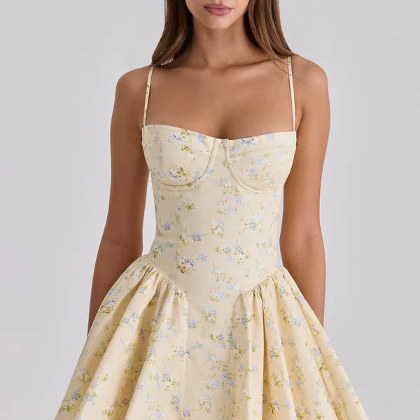 Florales Korsett-Minikleid