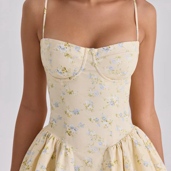 Florales Korsett-Minikleid