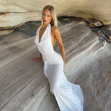 Elegantes Neckholder-Maxikleid